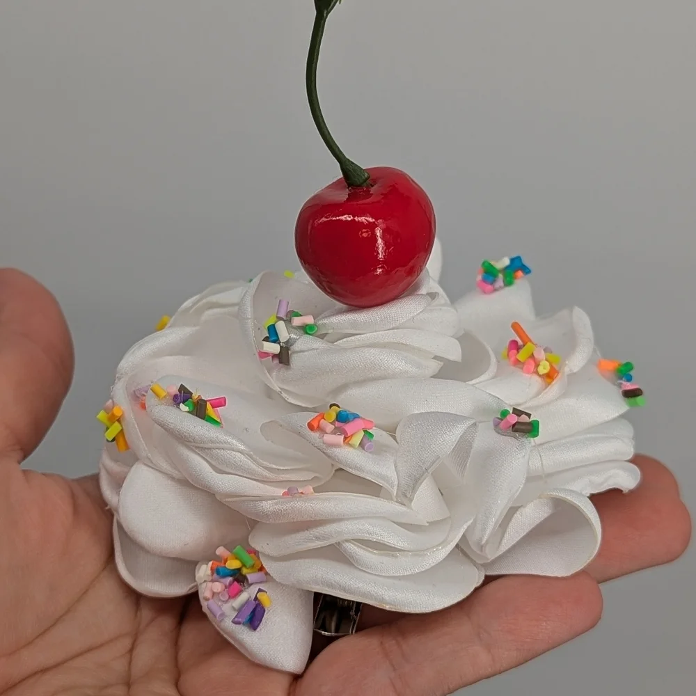 4 Whipcream sprinkles Cherry cupcake food icecream costume adult Child🍒